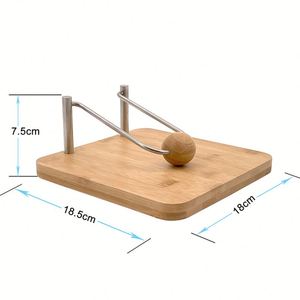 Porte-serviettes élégant en bambou et bois avec bras lesté en acier inoxydable pour centre de table - Product Image 4