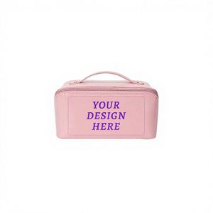 Bolsa de Aseo de Viaje Personalizada de Cuero con Diseño de Doce Constelaciones, Abertura Amplia, Plana, Regalo para Mujer - Product Image 1