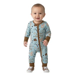 Mameluco Estampado de Vaquero para Bebés, Niños Pequeños, Sin Mangas, Cierre de Cremallera, Algodón Suave y Transpirable, para Verano - Product Image 6