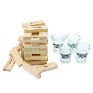 Juego de beber para fiestas de adultos, torre de madera borracha <span class=keywords><strong>con</strong></span> <span class=keywords><strong>gafas</strong></span> y bloques en forma de número, juego de Torre apilable y caída - Product Image 6