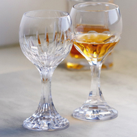 Ensemble de 2 verres à vin en cristal taillés à la main de 330 ml, gobelets vintage gravés pour l'eau, l'espresso, les mocktails, pour les bars à domicile, les armoires à café