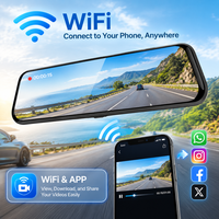 10 inç dokunmatik ekran araba ayna kamera 4k wifi gps dash kamera doble camara ayna araba dvr'ı çift lens ön ve arka 4k dashcam