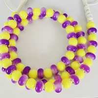 Câble de charge perlé jaune et violet style bijoux mignon, câble de synchronisation de données 2.4A, bracelet perlé tendance, câble de charge portable