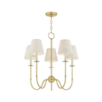 Nouvelle maison de luxe en laiton 8 bras finition or multi-lumière pendentif grand luxe classique haut plafond lustre avec abat-jour