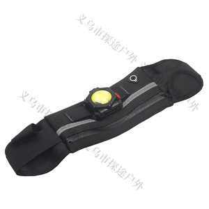 Linterna frontal recargable de nailon para ciclismo con bolsillo con cremallera para correr y montar en bicicleta - Product Image 1