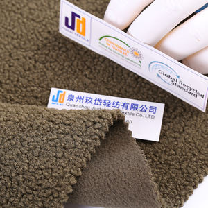 Fábrica de China de punto 100% hilo de poliéster reciclado teñido oso de peluche Sherpa tela <span class=keywords><strong>polar</strong></span> para abrigos de invierno - Product Image 2