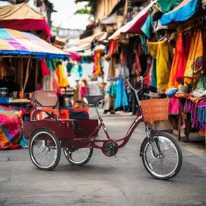 Bicicleta triciclo adulto de 3 rodas de alta qualidade, pediccab de liga de alumínio de velocidade única com pedal comum, bicicleta de 20 polegadas