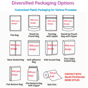 Embalagem com logotipo personalizado, bolsa traseira transparente com zíper, embalagem com logotipo personalizado - Product Image 5