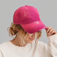 Gorra de béisbol Oxford vintage rosa desgastada de 6 paneles con diseño de frutas, de ala ancha, lavado degradado, ajustable, unisex, talla grande, para todos.