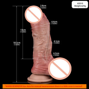 ORALSX realistico pene mobile doppio Silicone pelle prepuzio vaginale gioco anale con ventosa adulti Sex Toys per G-Spot - Product Image 6