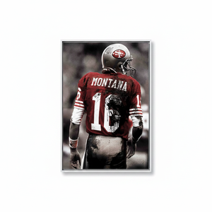 Printed <b>Canvas</b> Artwork: Joe Montana Football Decor - Elegant, Unique Design,WHITE <b>FRAMED</b> <b>CANVAS</b> - Product Image 2