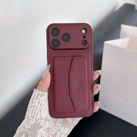 Casing HP Kulit PU Model Flip Wallet untuk iPhone 18 17 Pro Max 16 15 14 13 Pro, Dilengkapi Slot Kartu
