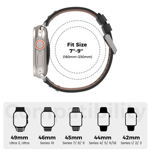 Correas de Repuesto de Cuero Genuino Vintage Premium Win-Win, Impermeables, para <span class=keywords><strong>Apple</strong></span> <span class=keywords><strong>Watch</strong></span> Serie <span class=keywords><strong>8</strong></span> de 45 mm, Unisex - Product Image 6