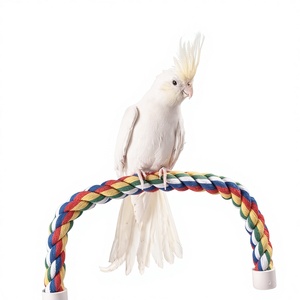 Jouet <span class=keywords><strong>Corde</strong></span> d'Escalade pour Perroquet, Coton Masticable en Forme de U, Perchoir et Accessoire de Cage pour Oiseaux, Article Décoratif Anti-Ennui GN0087 - Product Image 1