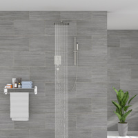 États-Unis livraison gratuite pommeau de douche 12 pouces pluie nickel brossé système de douche complet ensemble de robinet de douche dissimulé