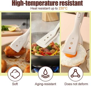 Tourne-œufs et spatule en silicone, gadget de cuisine 2-en-1, pince alimentaire résistante à la chaleur pour saisir les crêpes, les toast français et les omelettes - Product Image 5