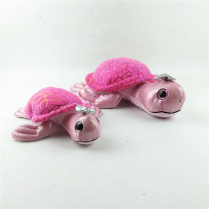Peluche Tartaruga Principessa Scintillante Rosa con Glitter e Fiocco, Regalo per Bambine - Product Image 1