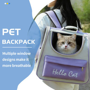 Şeffaf Kare Şık Büyük Çift Askılı Evcil Hayvan Taşıma Sırt Çantası Nefes Alabilen Taşınabilir Seyahat Çantası Kediler Köpekler Küçük Boylar İçin - Product Image 2