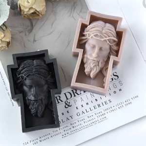 Bougie parfumée artisanale en cire de soja à la tête de Jésus, personnage européen de Pâques, best-seller, design géométrique moderne, aromathérapie - Product Image 4