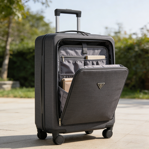 Valigia Morbida Personalizzata MGB con Apertura Frontale per Uomo e Donna, Stile Vintage Grigio per Viaggi Internazionali - Product Image 1