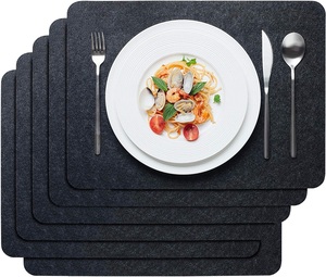 Fühlte sets-Fleck Wärme Beständig Waschbar filz tisch matte, dunkelgrau Ort Matten Set von 6 für abendessen - Product Image 2