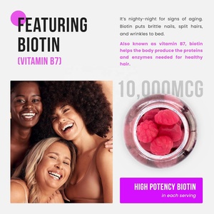 Complément alimentaire personnalisé à base de biotine et de vitamines gommeuses pour la santé des cheveux, de la peau et des ongles, à base d'herbes saines, pour adultes et femmes enceintes, sans gluten - Product Image 2