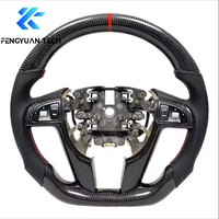 Pontiac G8 GT GXP Holden Commodore VF için dövme spor karbon fiber araba direksiyonu deri yükseltme (LED'li)