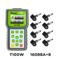 Nouveau capteur TPMS universel Gussin (8 pièces) et 1 outil de diagnostic TPMS 315/433 MHz, fonctions OBD complètes et copie de l'ID ECU pour 99 % des voitures