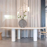 Table de salle à manger de conception irrégulière nordique Table à manger de mode moderne meubles de maison en bois massif simples