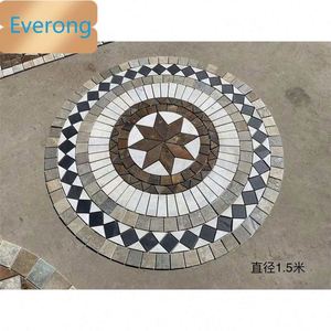 Mosaico redondo de pizarra natural, medallones de piedra de pizarra, diámetro de azulejo, 100cm, 150cm, tamaños personalizados - Product Image 5
