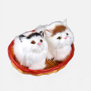 Jouet en fourrure synthétique personnalisé, modèle de chat en peluche miaou miaou, figurine d'action de chat, animal de simulation, chaton - Product Image 4