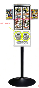 Distributore Automatico di Adesivi Anime a Moneta con Supporto, Macchina Distributrice di Carte Collezionabili e Adesivi Tattoo Cartoon - Product Image 3