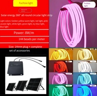 Lampe LED néon solaire extérieure étanche pour villa, jardin, escaliers, éclairage architectural paysager, bande lumineuse à 360 degrés