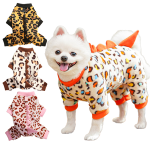 Neu eingetroffen: Modische Luxus-Hundekleidung für Herbst und Winter – Süße Leopardenmuster-Felljacke mit Reißverschluss und Heattech-Technologie - Product Image 3