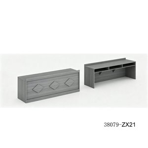 Escritorio Rectangular Moderno de Madera con 2 Compartimentos de Almacenamiento, Mueble de Oficina Independiente 38079-TZ12 - Product Image 2