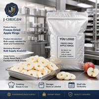 Anneaux de pommes lyophilisées, collation de fruits naturels, chips de pommes prêtes à consommer, durée de conservation de 18 mois, OEM, marque privée, approvisionnement en vrac