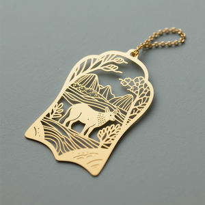 Marcapáginas de diseño personalizado, marcapáginas de metal de aleación de zinc, marcapáginas de diseño Hallow 2d de grabado plateado para libros con embalaje - Product Image 5