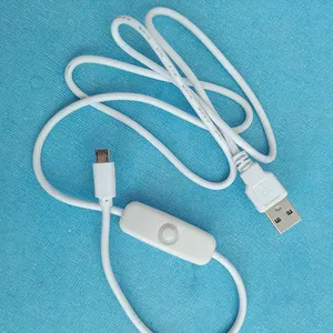 Weiß Schwarz USB 2.0 Typ A zu Micro B USB-Schalter kabel für LED-Lampen pumpe Ein-Aus-Schalter 501