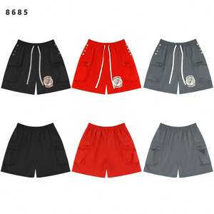 Pantalones Cortos de Baloncesto Casuales de Alta Calidad para Hombre, Diseño Saint Vanity con Remaches y Bordados, de Peso Pesado - Product Image 1