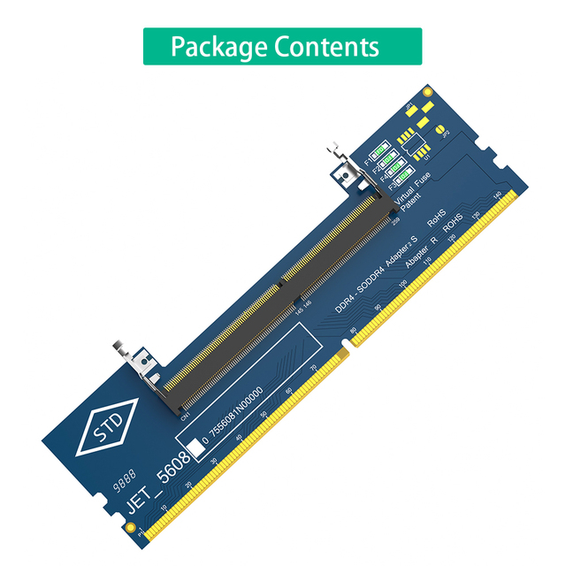DDR4 Notebook Laptop to Desktop Memory Adapter Card 260 Pin SO-DIMM to PC 288 Pin DIMM Memory RAM Connector Adapter