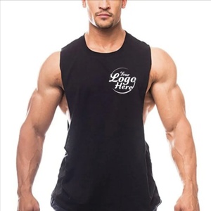 Men's Custom Cotton Sleeveless Fitness <b>Vest</b> Print Summer Sports T-Shirt <b>Oversized</b> Running Training Breathable Knitted Clothing - Product Image 3