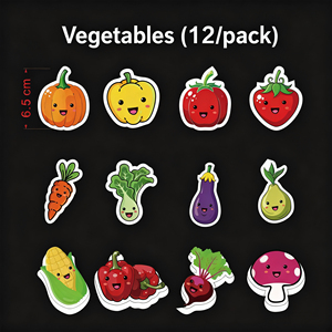 Pegatinas Educativas de Alimentos para Niños, Tarjetas Magnéticas Educativas para Pizarra Blanca, Refrigerador y Pizarra, Regalo Personalizado - Product Image 1