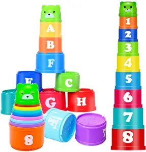 Early Educatief Bad Speelgoed Nestelen & Stapelen Cups Gift Baby Building Speelgoed Stapelen Cups Voor Baby Infant Kids Jongens gir