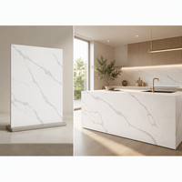 DCT CN7056 Plateau de lavabo moderne blanc (personnalisable) en pierre de quartz artificielle à veines craquelées pour la décoration de salle à manger, hôtel, chambre et salle de bain