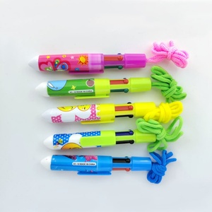 4-in-1 Multi-Color Cute Cartoon Design Retractable <b>Ballpoint</b> <b>Pen</b> 0.7mm 0.5mm Writing Orange Plastic Body Novel School Supplies - Product Image 4