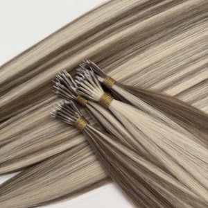 Raw Nano <b>Ring</b> Hair Wholesale 2025 Supplier Russian Nano <b>Ring</b> Hair Extensions 100 Virgin Human Hair Extension for Salon Blond - Product Image 1