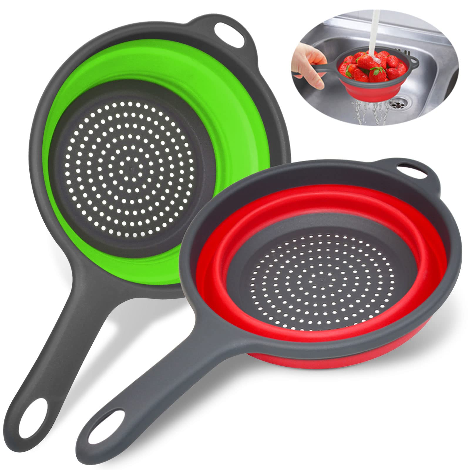 Силиконовый Складной Дуршлаг Корзина для мытья складной дуршлаг