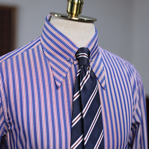 Chemise rayée pour <span class=keywords><strong>homme</strong></span>, col classique, col à revers, col pointu, chemise formelle vintage, coupe ajustée, qualité supérieure - Product Image 2