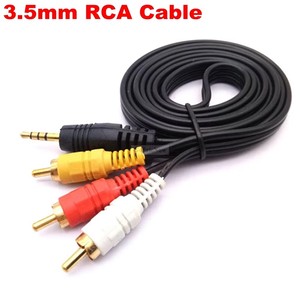 <span class=keywords><strong>3</strong></span>,5mm <span class=keywords><strong>Jack</strong></span> a <span class=keywords><strong>3</strong></span> <span class=keywords><strong>RCA</strong></span> macho Audio Video AV Cable AUX estéreo Cable 3RCA Cable convertidor estándar para altavoz TV Box CD REPRODUCTOR DE DVD 1,5 M - Product Image 1