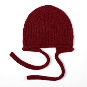 Bonnet tricoté pour filles, bonnets à oreilles couvrantes pour garçons, bonnets de ski d'hiver unis, bonnets pour enfants avec pompon, cadeaux promotionnels - Product Image 3